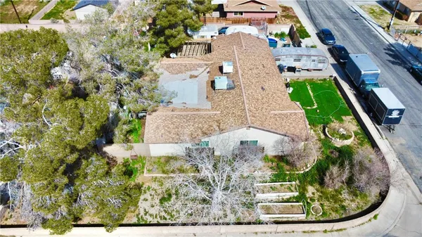 an aerial view of a house