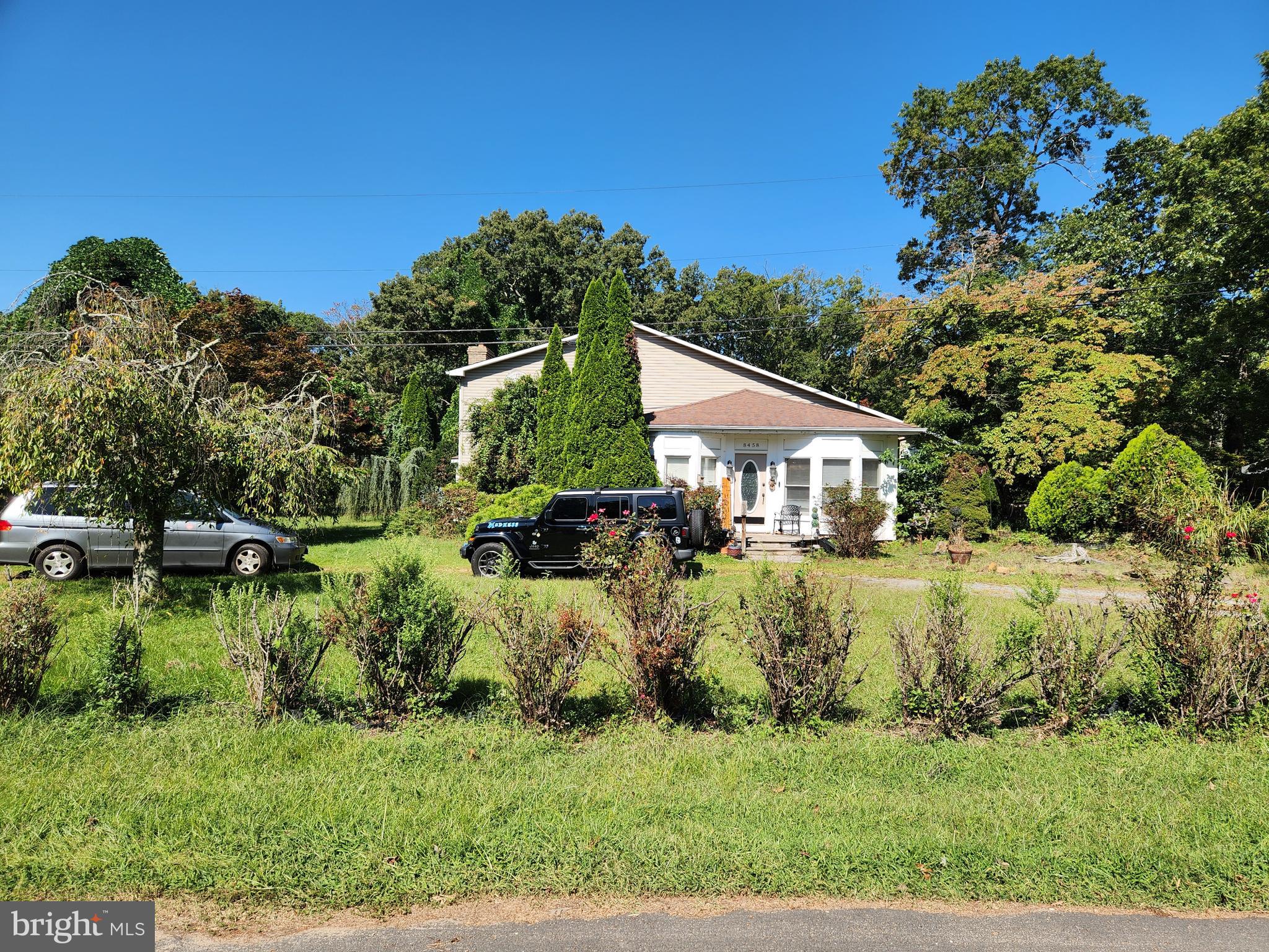 a view of house with a big yard