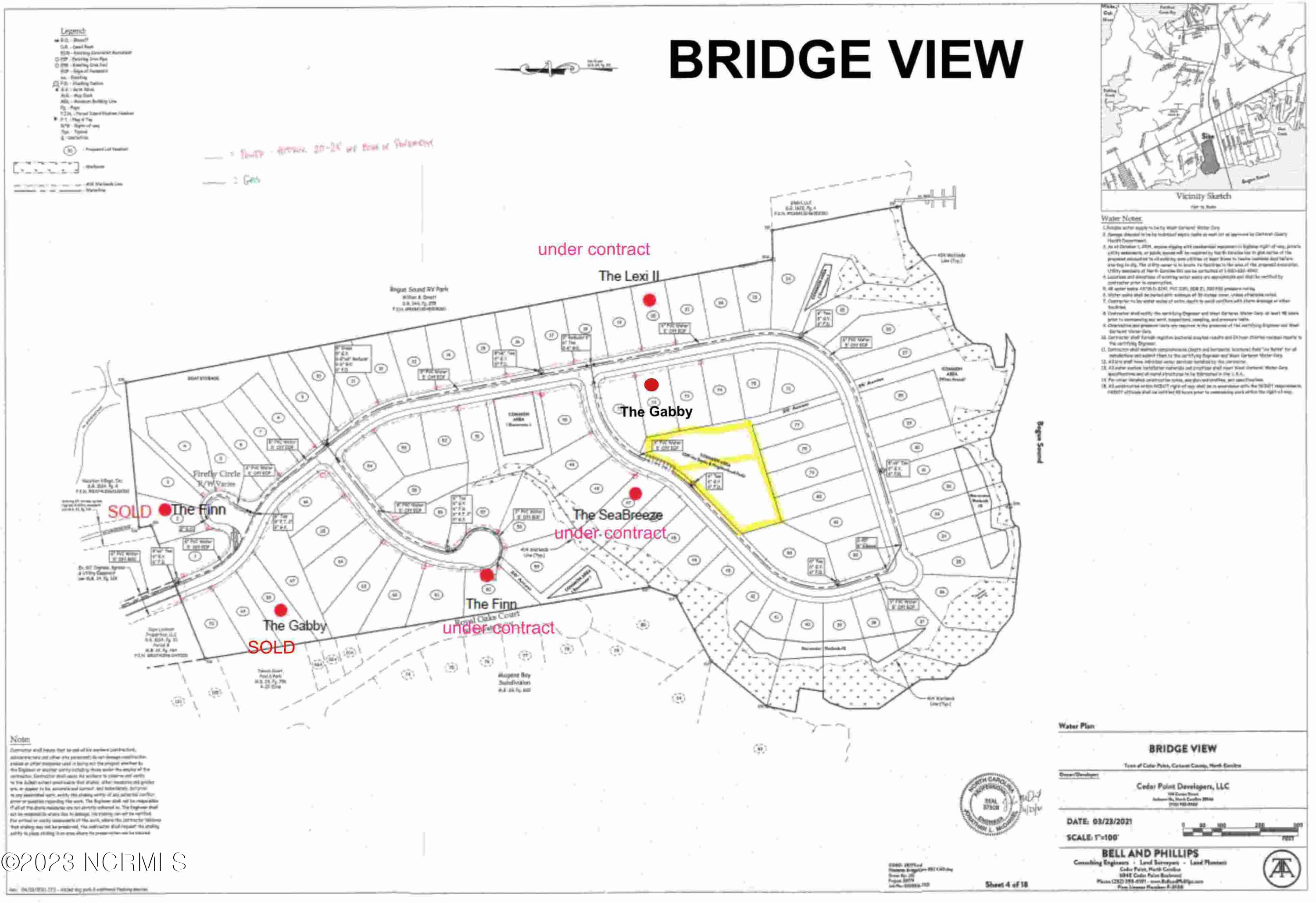 306 Coastline Circle Cedar Point, NC 28584 - Photo 10 of 45 Subdivision Plat-Proposed Dog Park in yellow