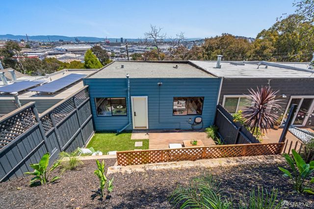 a view of a building on a street
