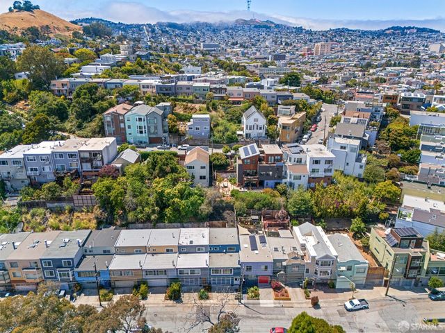 an aerial view of a city