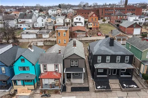 an aerial view of a city