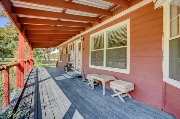 a outdoor space with wooden floor
