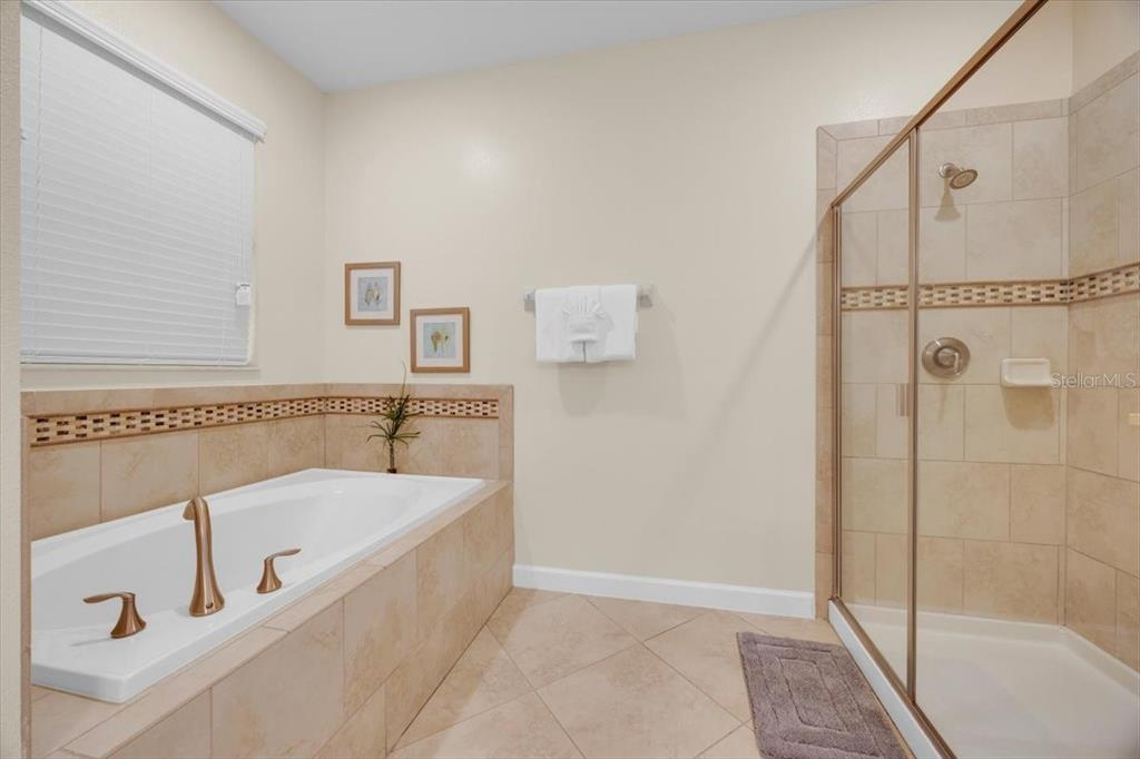 9032 Shadow Mountain Street Davenport, FL 33896 - Photo 13 of 43 a bathroom with a tub and a shower