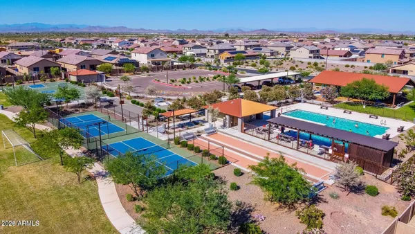 an aerial view of multiple house