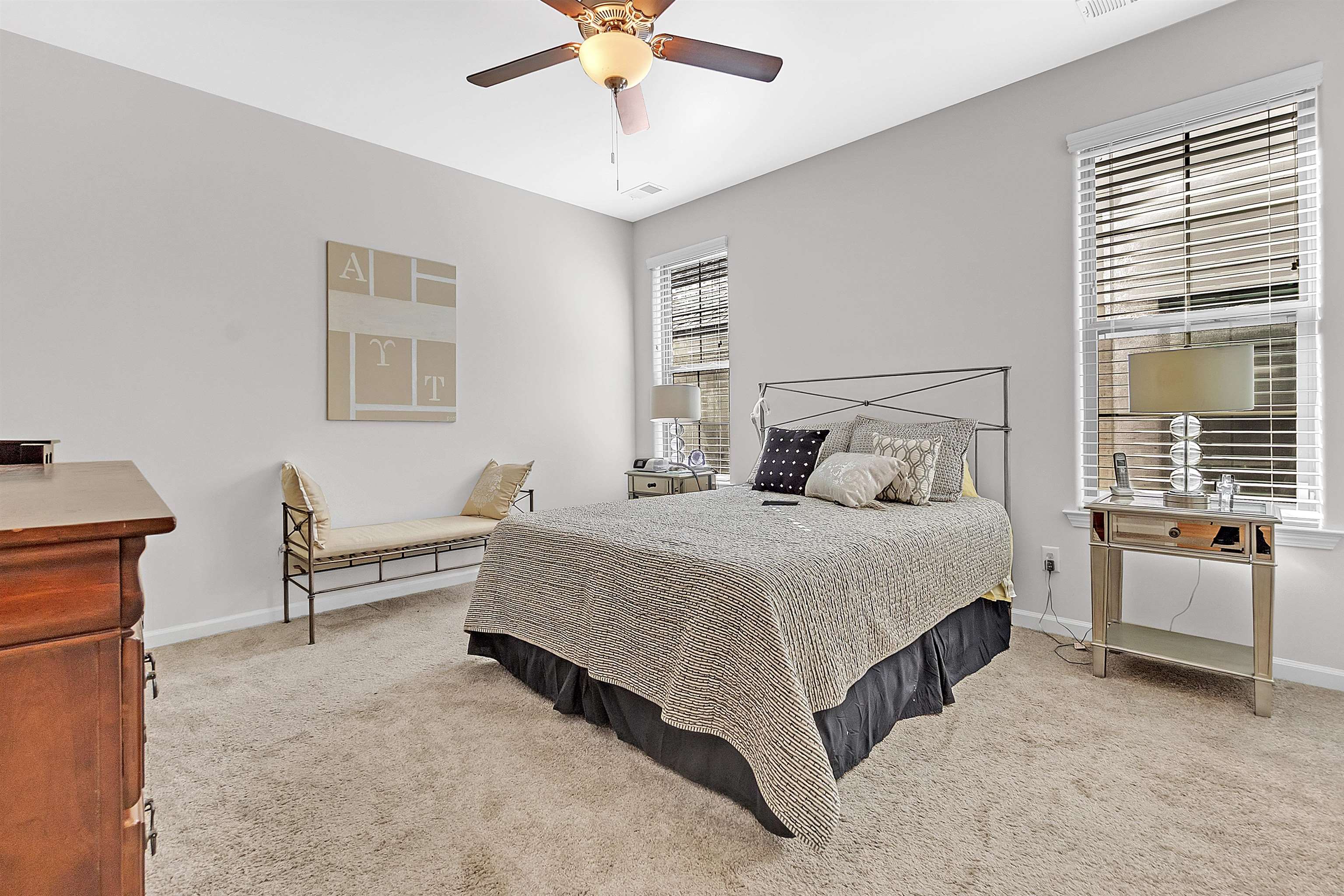 10151 Macon Road Cordova, TN 38018 - Photo 19 of 36 Bedroom with light colored carpet and a ceiling fan