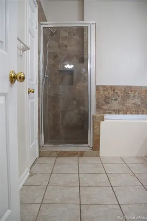 a bathroom with a shower