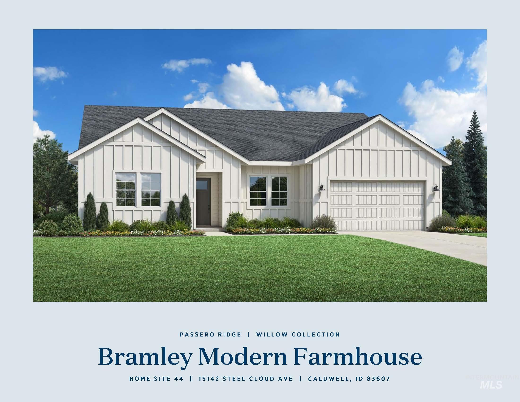 15142 Steel Cloud Avenue Caldwell, ID 83607 - Photo 36 of 44 View of front facade with board and batten siding, roof with shingles, and a front lawn