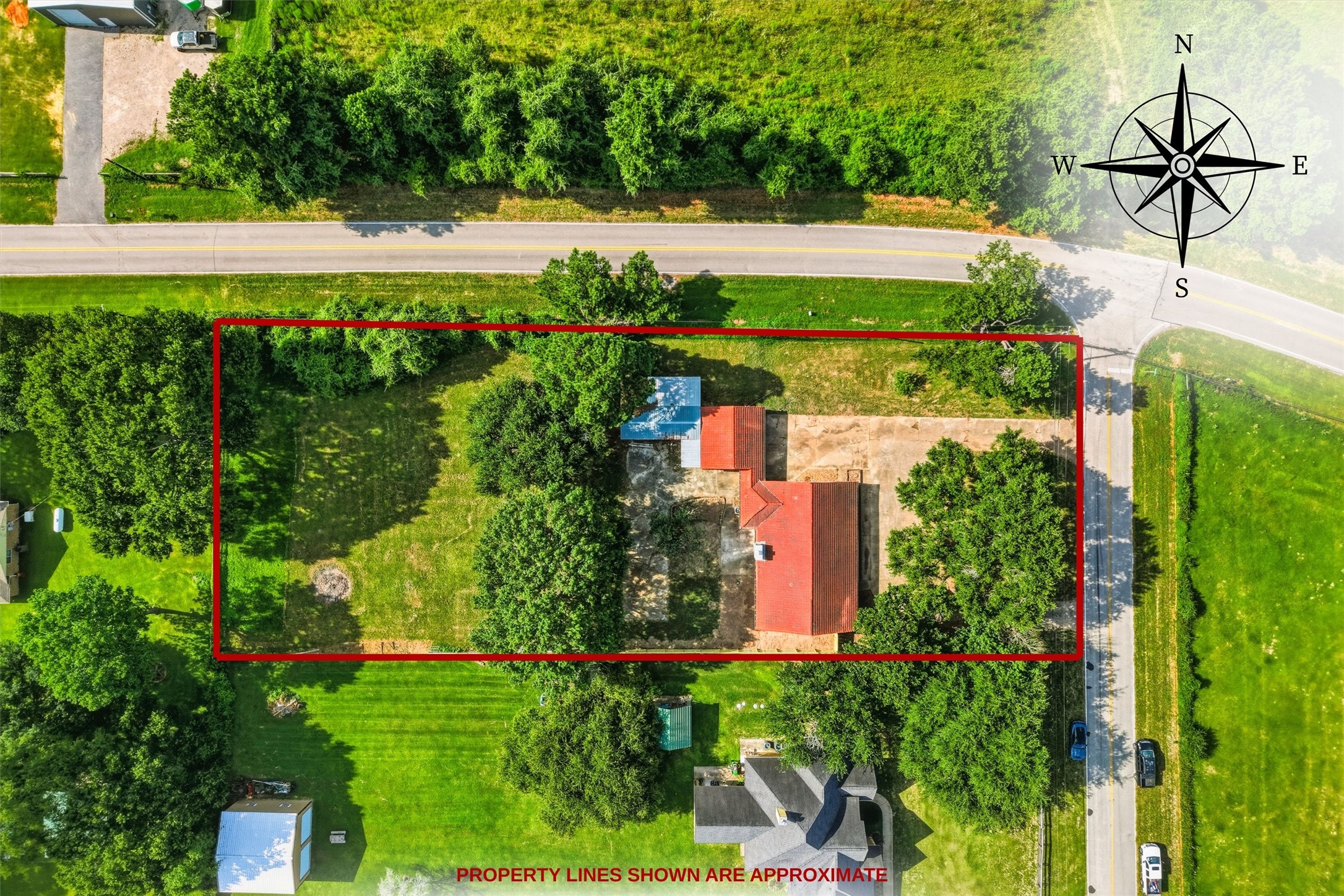 22923 Tomball Cemetery Road Tomball, TX 77377 - Photo 5 of 50 Aerial view with property lines shows the full acre on the corner!