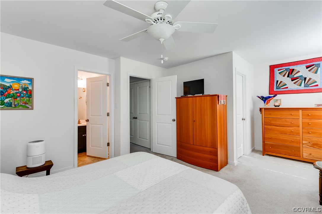 1314 Stone Rdg Pk Loop Henrico, VA 23228 - Photo 13 of 20 Bedroom with a ceiling fan, carpet, and TV