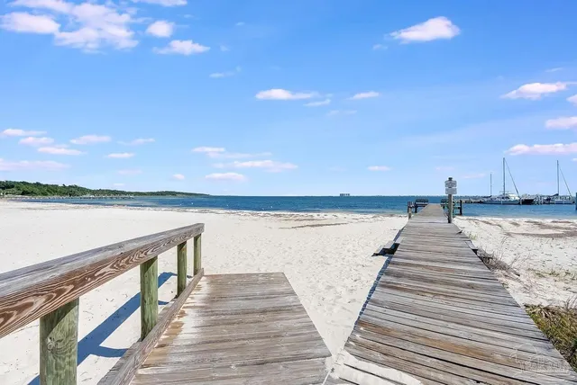 a view of wooden floor with a lake