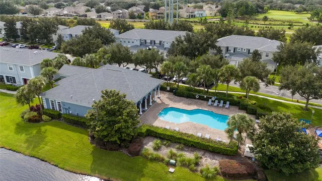 an aerial view of a house