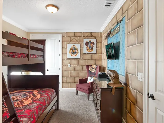 a view of a swimming pool with a lake view