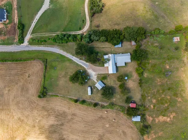 an aerial view of a house