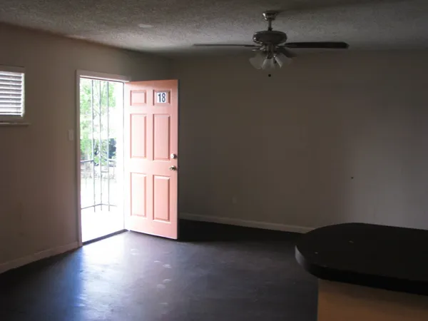 an empty room with a window