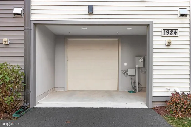 a view of a garage door