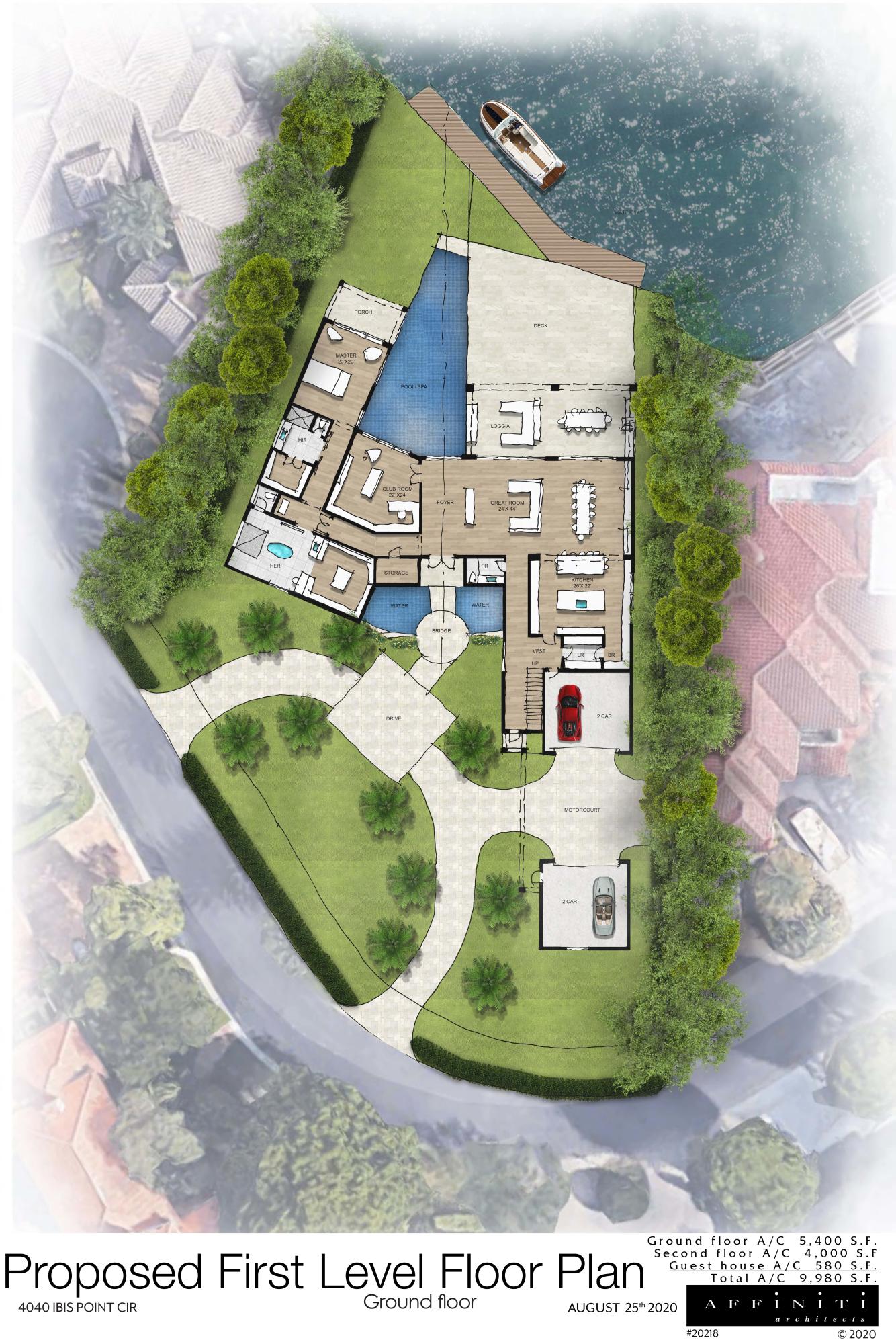 4040 Ibis Point Circle Boca Raton, FL 33431 - Photo 8 of 9 Proposed First Level Floor Plan Renderin