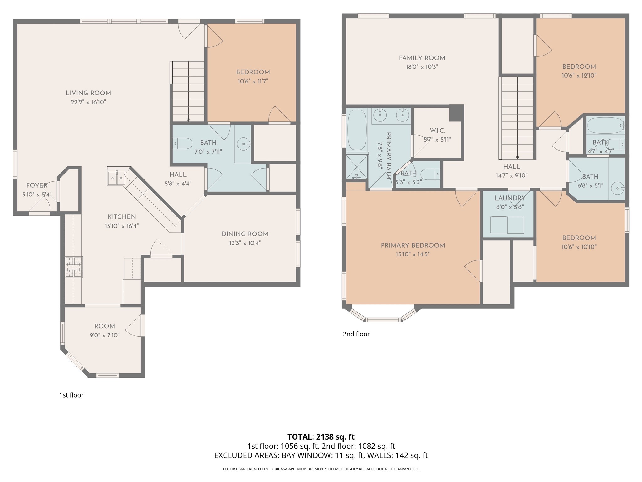 22422 Lamaster Lane Spring, TX 77373 - Photo 33 of 35 Floor plan of both levels. *Measurements are approximate*
