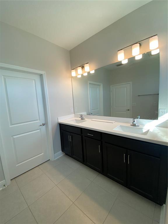 34273 Radley Way Wesley Chapel, FL 33545 - Photo 24 of 38 a bathroom with a double vanity sink a and a mirror