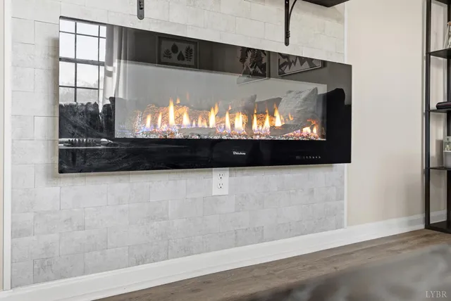 a view of a fireplace