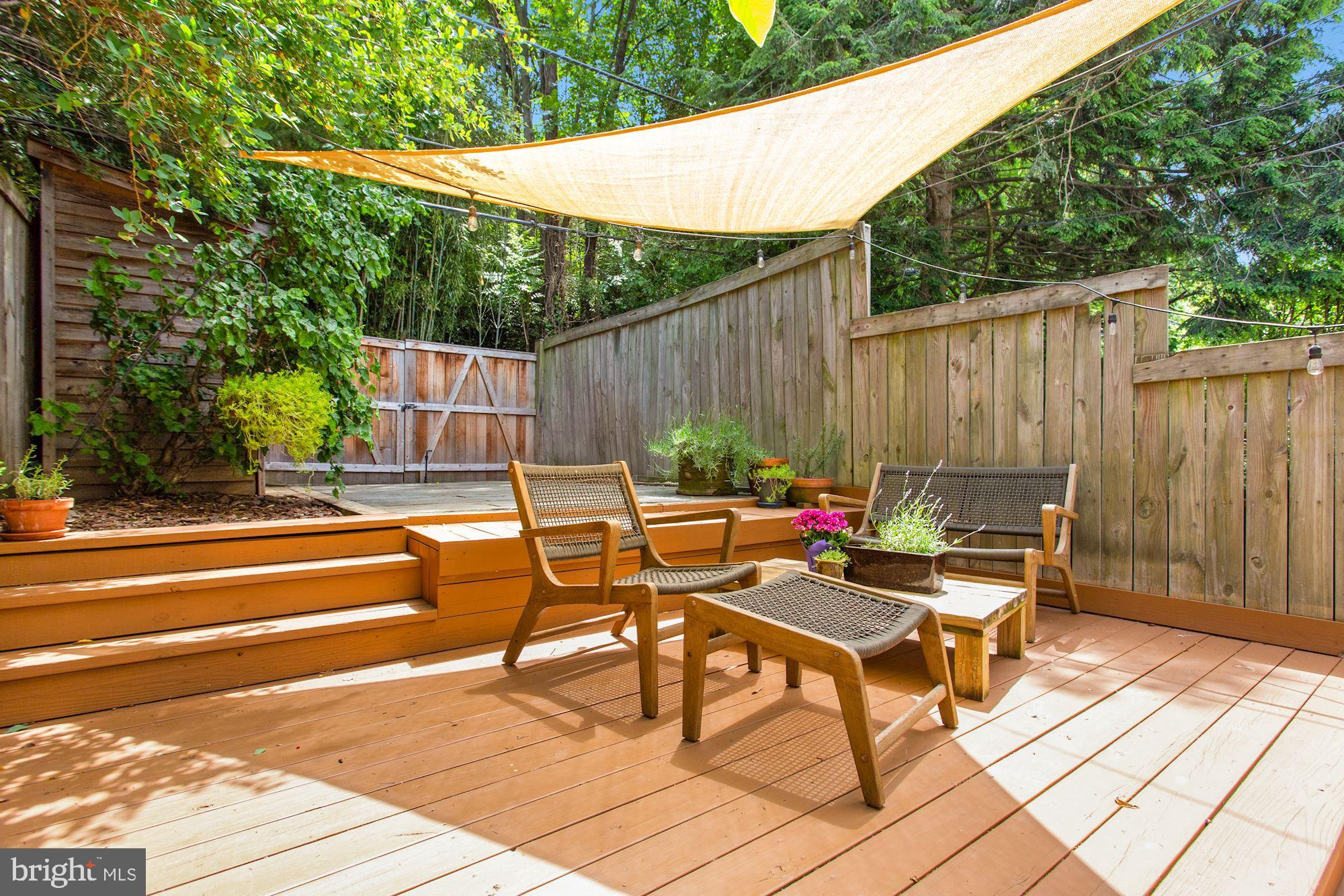 Rear private patio with parking