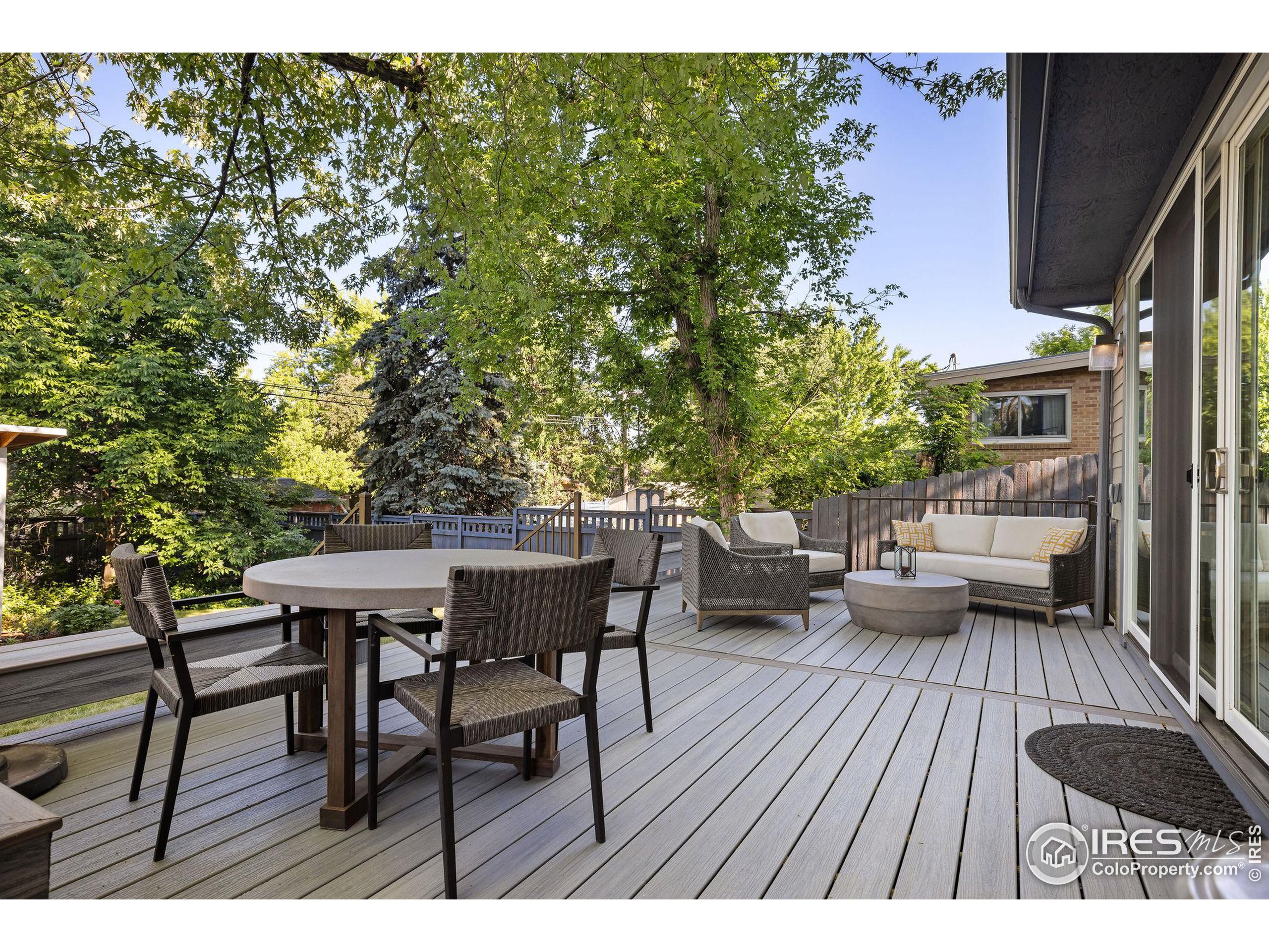 2870 18th Street Boulder, CO 80304 - Photo 5 of 39 a balcony with wooden floor table and chairs