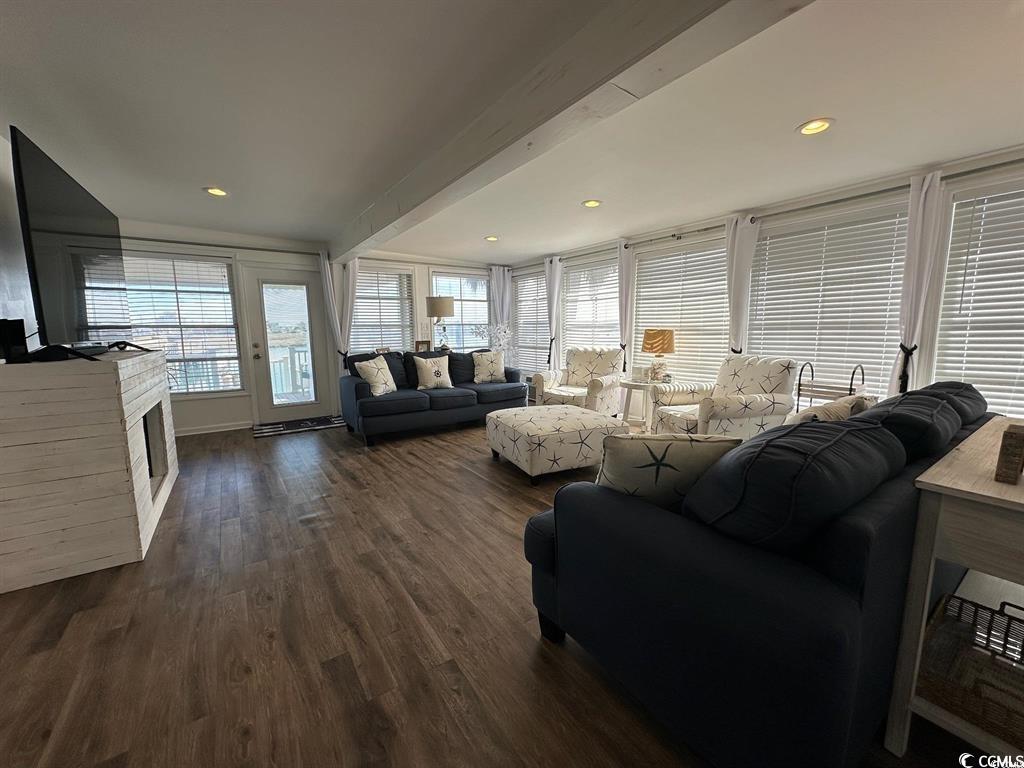 315 Inlet Road Murrells Inlet, SC 29576 - Photo 7 of 19 Living area with dark wood-type flooring and recessed lighting