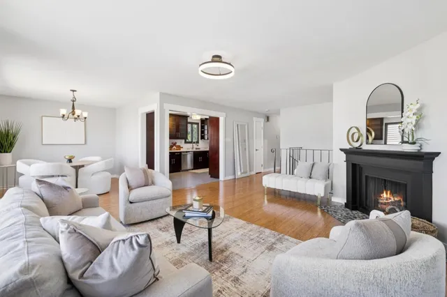 a bedroom with a bed and a rug