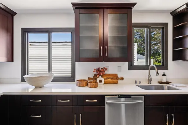 a outdoor space with patio the couches and a potted plant on a coffee table