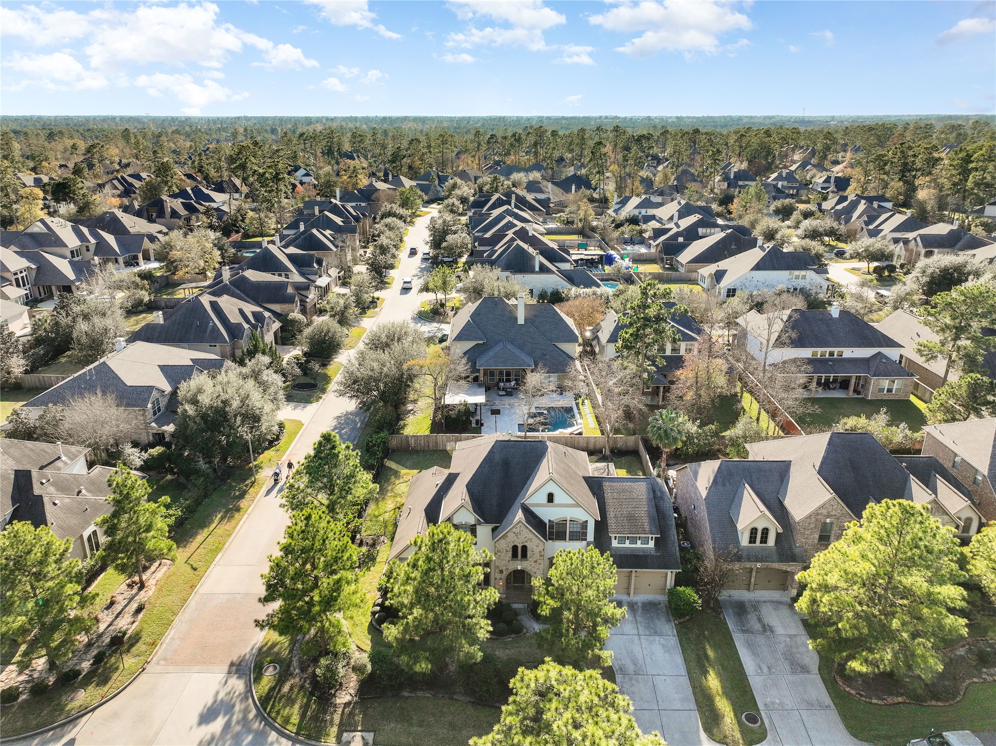 an aerial view of residential building with outdoor space