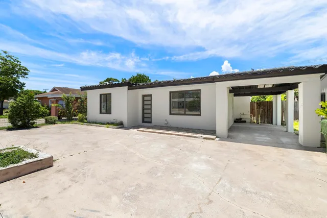 a view of a house with a patio