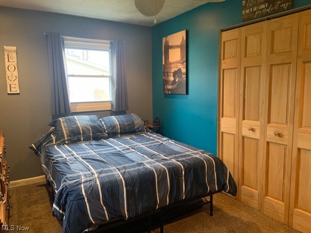 4713 Highway 534 Rome, OH 44085 - Photo 20 of 21 Carpeted bedroom featuring ceiling fan and a closet
