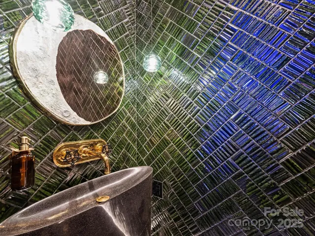 an aerial view of a kitchen