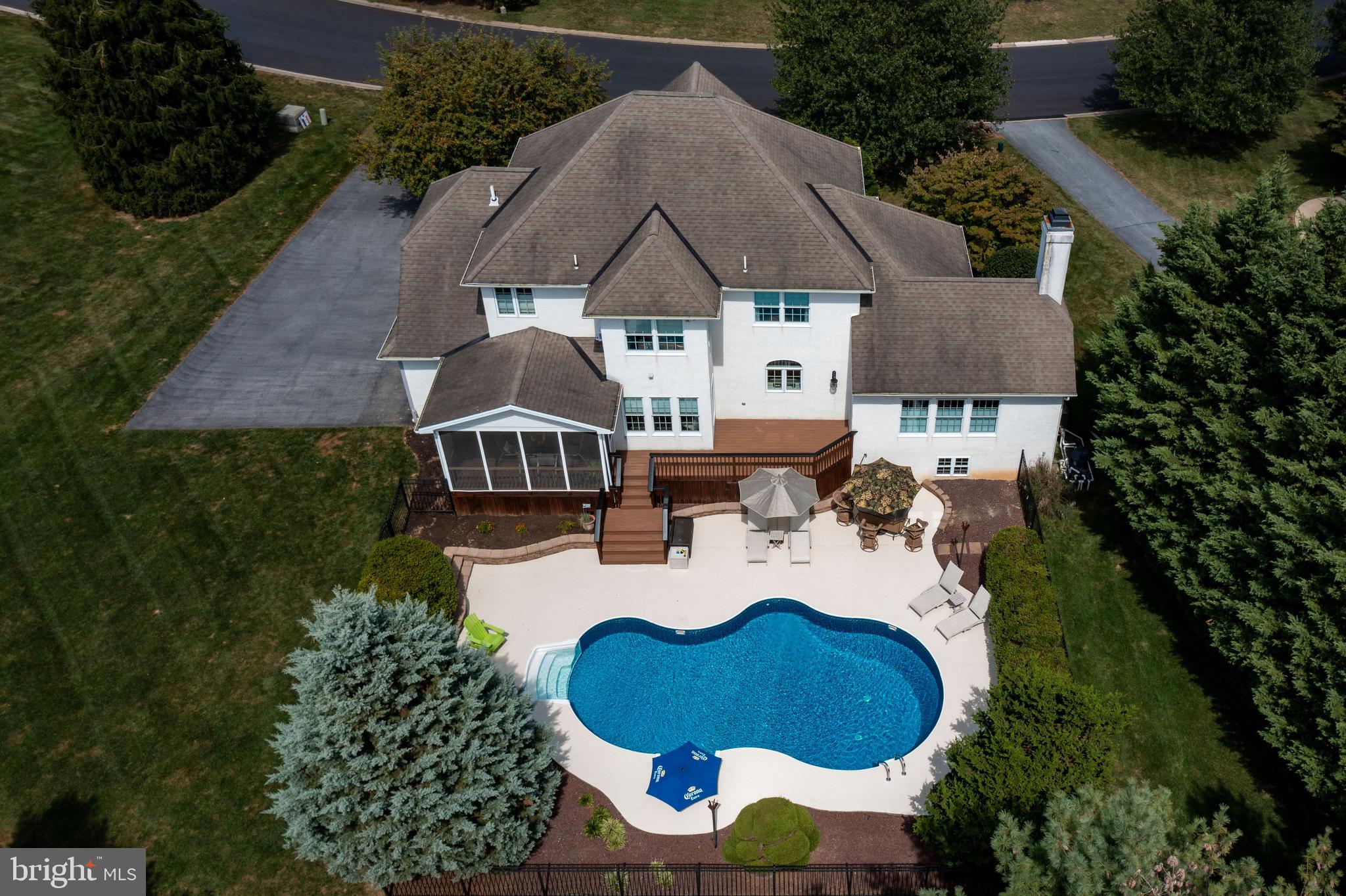 382 Rumford Road Lititz, PA 17543 - Photo 1 of 63 an aerial view of a house with swimming pool and outdoor seating