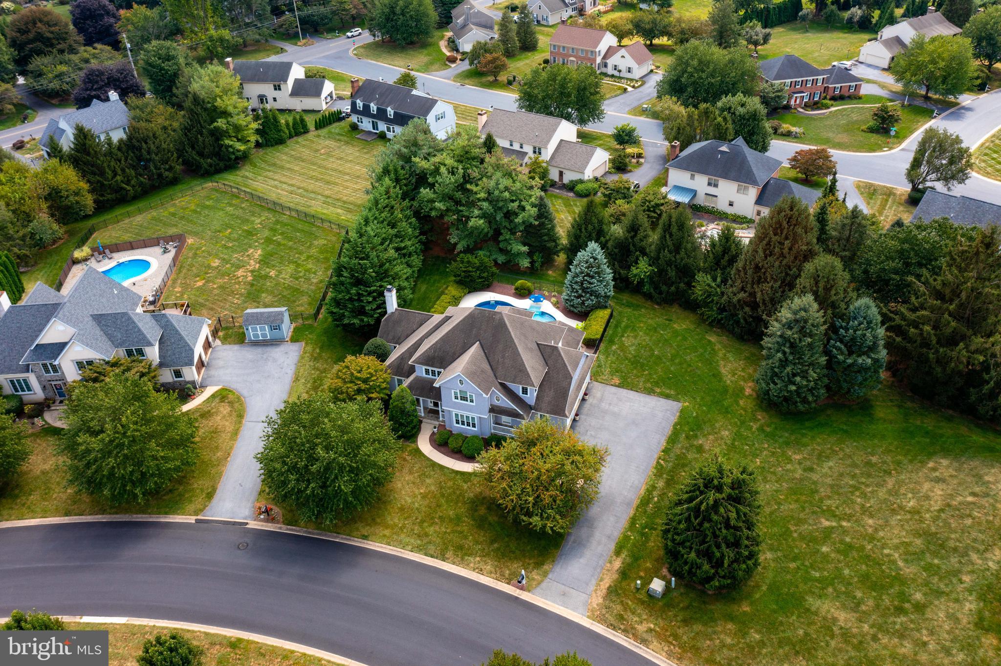 382 Rumford Road Lititz, PA 17543 - Photo 57 of 63 an aerial view of residential house with outdoor space and swimming pool