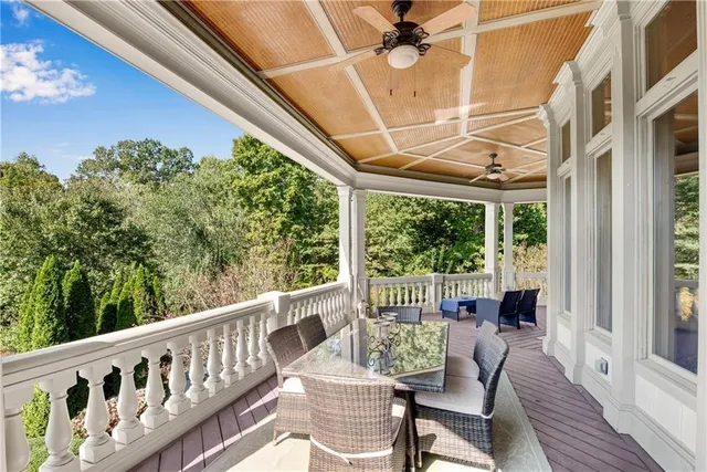 a view of a chair in the balcony