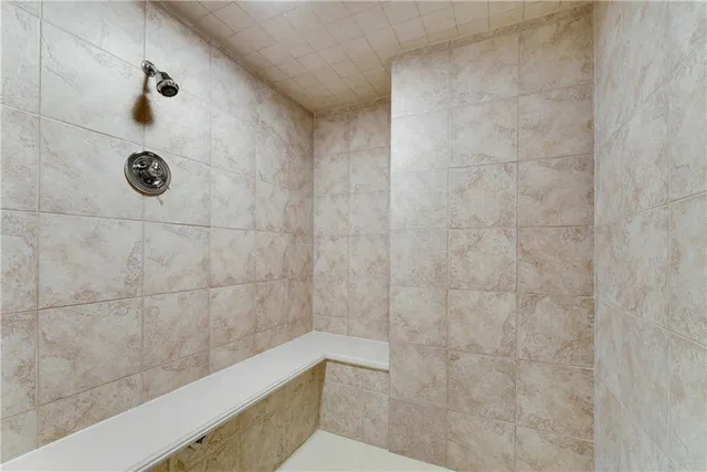 a bathroom with a shower