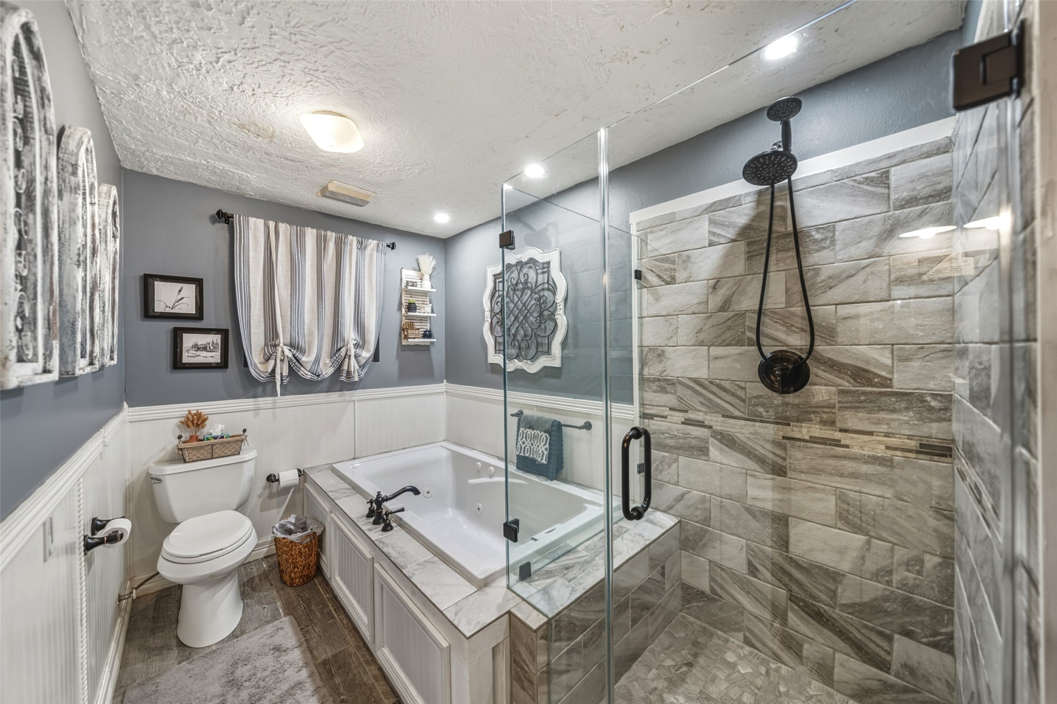 19989 Meadow Bend Road Hempstead, TX 77445 - Photo 26 of 35 Tile walk-in shower showcases contemporary finishes and glass enclosure for a polished look.