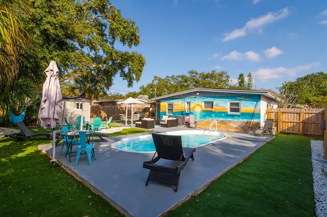 a view of a house with pool