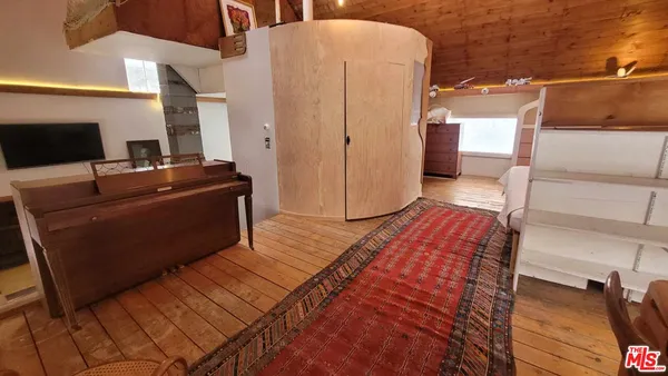 a balcony view with a couch