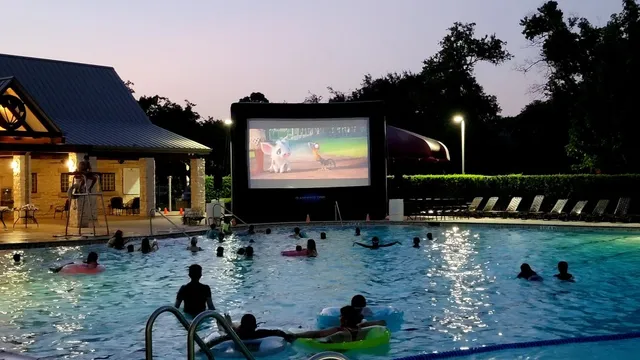 a outdoor space with lots of table and chairs