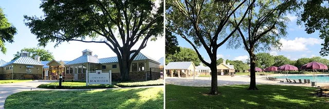 a view of a house with garden and trees