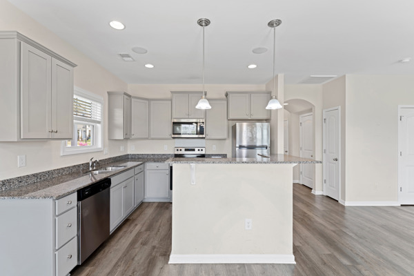 249 Samuel Street Pendleton, SC 29670 - Photo 10 of 33 This kitchen features sleek stainless steel appliances, ample granite counter space, and a functional island.