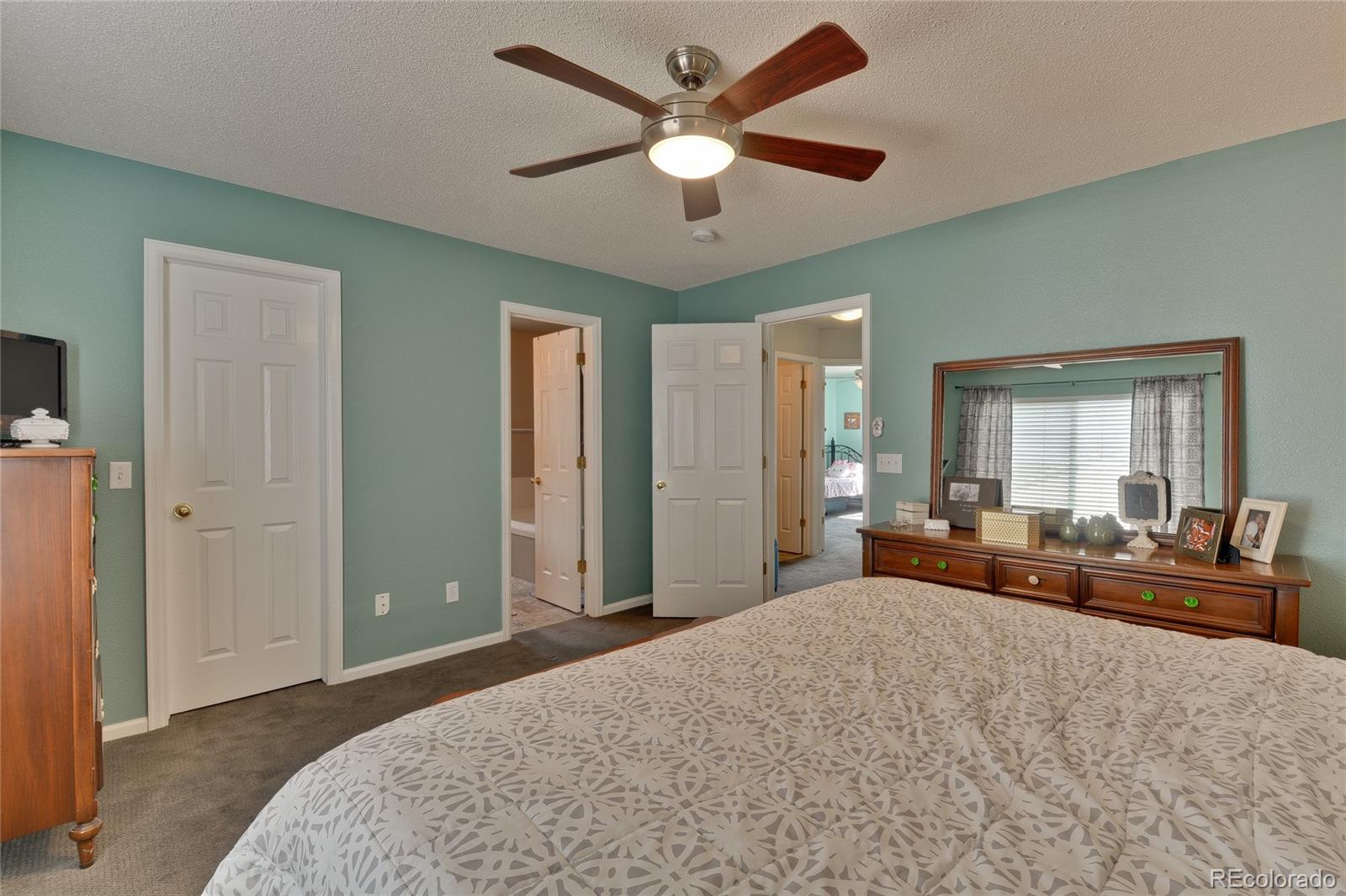 1165 Timbervale Trail Highlands Ranch, CO 80129 - Photo 17 of 29 a large bedroom with bed and large windows