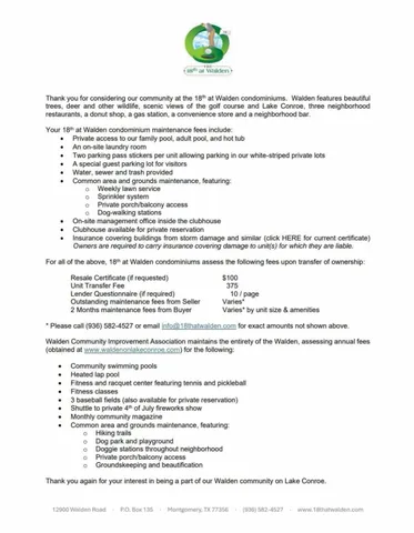 $925 | 12900 Walden Road, Unit G 711, Montgomery, TX 77356