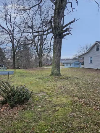 a view of a yard with a tree