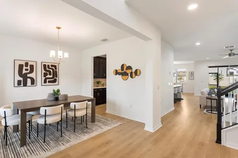 a view of a livingroom and dining room