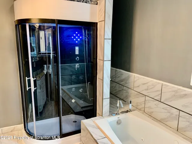 a bathroom with a shower