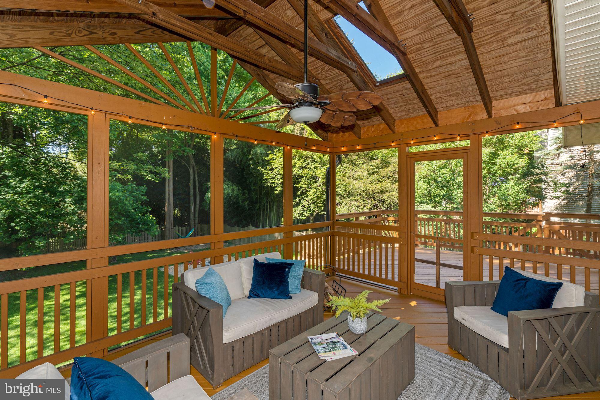 8600 Atwell Road Potomac, MD 20854 - Photo 27 of 33 Large Screened Porch w/Skylights