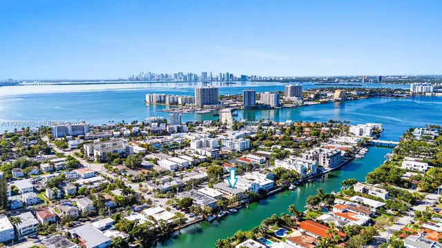 a view of a city and ocean view
